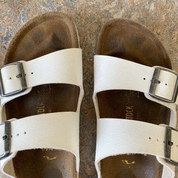 Birkenstock Arizona White Sandals Shoes NARROW - Picture 3 of 9